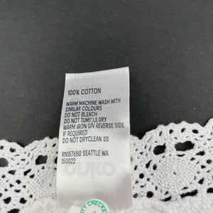 Girls Anko, white cotton summer top, EUC, size 8,  