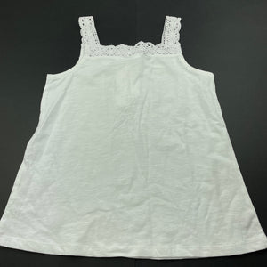 Girls Anko, white cotton summer top, EUC, size 8,  