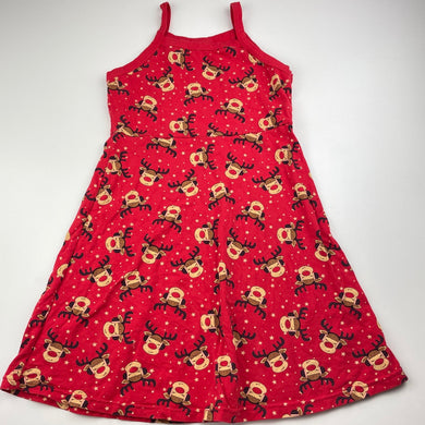 Girls B&L, Christmas casual dress, reindeer, EUC, size 7, L: 62cm
