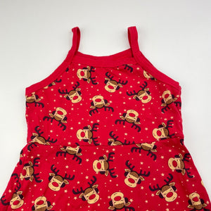 Girls B&L, Christmas casual dress, reindeer, EUC, size 7, L: 62cm