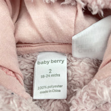 Load image into Gallery viewer, Girls Baby Berry, pink fleece zip coverall / romper, GUC, size 2,  