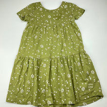 Load image into Gallery viewer, Girls Anko, green floral cotton casual dress, GUC, size 7, L: 63cm