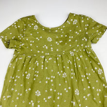 Load image into Gallery viewer, Girls Anko, green floral cotton casual dress, GUC, size 7, L: 63cm