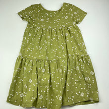 Load image into Gallery viewer, Girls Anko, green floral cotton casual dress, GUC, size 7, L: 63cm