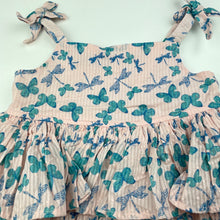 Load image into Gallery viewer, Girls Pippa &amp; Julie, lightweight cotton summer top, butterflies, L: 40cm, EUC, size 3,  