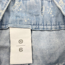 Load image into Gallery viewer, Girls Target, chambray cotton overalls / shortalls, seahorse, EUC, size 6,  