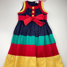 Load image into Gallery viewer, Girls ODEL GIRL, colourful cotton party dress, armpit to armpit: 34cm, NEW, size 8-10, L: 72cm