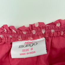 Load image into Gallery viewer, Girls Mango, lined lightweight cotton cut-out party dress, EUC, size 8, L: 78cm