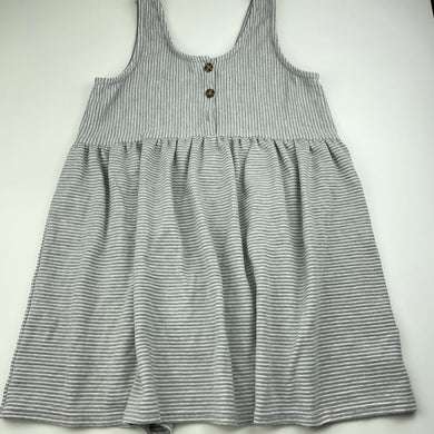 Girls Cotton On, grey ribbed casual dress, missing button, FUC, size 9-10, L: 72cm