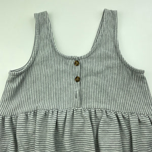 Girls Cotton On, grey ribbed casual dress, missing button, FUC, size 9-10, L: 72cm