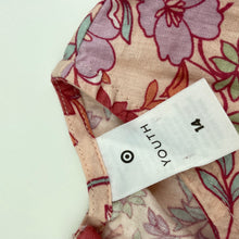 Load image into Gallery viewer, Girls Target, floral viscose / linen wrap-over dress, EUC, size 14, L: 79cm