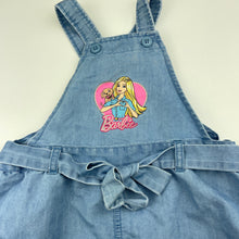 Load image into Gallery viewer, Girls Barbie, lightweight overalls dress, FUC, size 4, L: 55cm