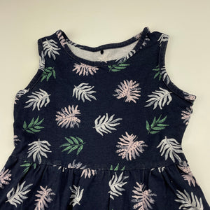 Girls Anko, navy cotton casual dress, FUC, size 6, L: 56cm