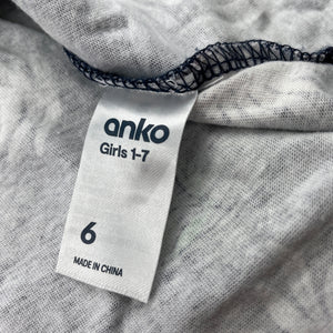 Girls Anko, navy cotton casual dress, FUC, size 6, L: 56cm