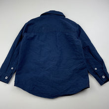 Load image into Gallery viewer, Boys Target, navy lightweight cotton long sleeve shirt, EUC, size 3,  