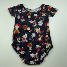 Load image into Gallery viewer, Girls navy, stretchy Christmas bodysuit, Maleficent, FUC, size 6,  