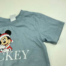 Load image into Gallery viewer, unisex Disney, Mickey Mouse Christmas pyjama t-shirt / top, FUC, size 5-6,  