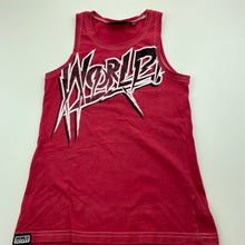 Load image into Gallery viewer, Boys World Industries, red cotton singlet / tank top, FUC, size 8,  