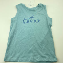 Load image into Gallery viewer, Boys Anko, blue cotton singlet / tank top, submarine, NEW, size 5,  