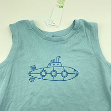 Load image into Gallery viewer, Boys Anko, blue cotton singlet / tank top, submarine, NEW, size 5,  