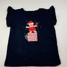 Load image into Gallery viewer, Girls Anko, navy cotton Christmas t-shirt / top, FUC, size 7,  