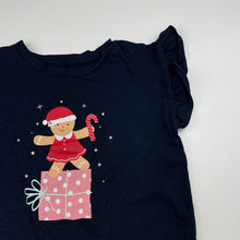 Load image into Gallery viewer, Girls Anko, navy cotton Christmas t-shirt / top, FUC, size 7,  