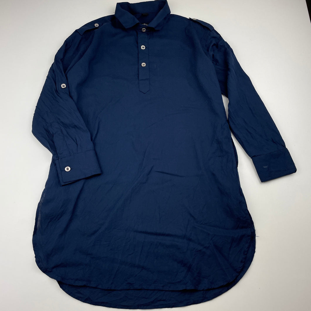 Girls Little Magic, navy lightweight tunic top, L: 58cm, FUC, size 5,  