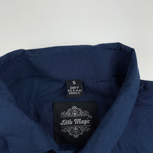 Load image into Gallery viewer, Girls Little Magic, navy lightweight tunic top, L: 58cm, FUC, size 5,  
