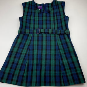 Girls SMC Clothing, green & blue check school dress, armpit to armpit: 40cm, FUC, size 10, L: 67cm