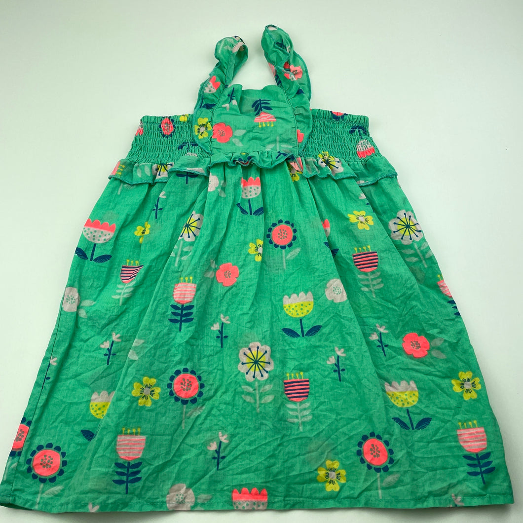Girls Cotton On, lightweight floral cotton summer dress, GUC, size 1, L: 50cm