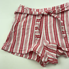 Load image into Gallery viewer, Girls KID, red &amp; white linen / viscose shorts, elaticated, GUC, size 8,  