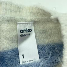 Load image into Gallery viewer, Girls Anko, fluffy stretchy sweater / jumper, FUC, size 1,  