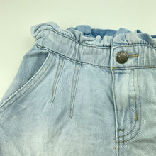 Load image into Gallery viewer, Girls Cotton On, high waist denim shorts, elasticated, FUC, size 8,  