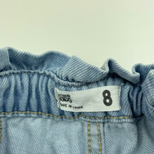 Load image into Gallery viewer, Girls Cotton On, high waist denim shorts, elasticated, FUC, size 8,  