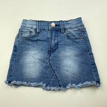 Load image into Gallery viewer, Girls Cotton On, blue stretch denim skirt, adjustable, L: 23cm, GUC, size 2,  