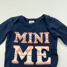 Load image into Gallery viewer, unisex Baby Berry, navy cotton bodysuit / romper, FUC, size 00,  