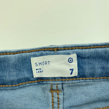 Load image into Gallery viewer, unisex Target, stretch denim shorts, adjustable, FUC, size 7,  
