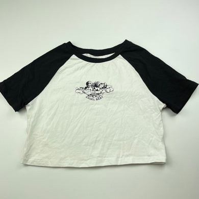 Girls SHEIN, black & white cropped t-shirt / top, EUC, size 11-12,  