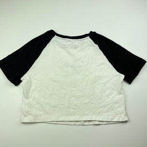 Girls SHEIN, black & white cropped t-shirt / top, EUC, size 11-12,  