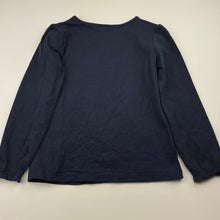 Load image into Gallery viewer, Girls Ollie&#39;s Place, navy long sleeve top, flip sequin heart, EUC, size 7,  