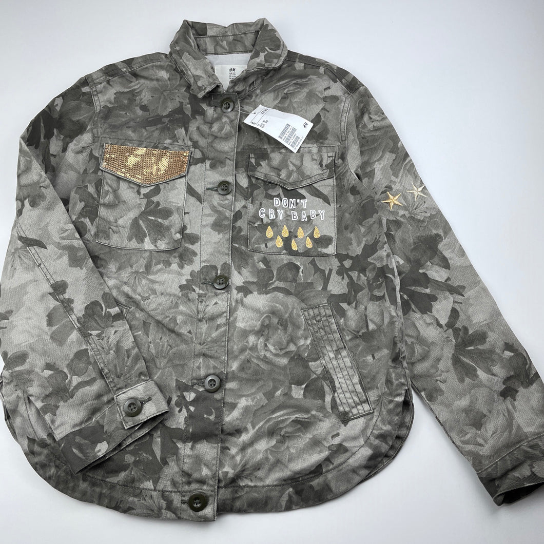 Girls H&M, floral cotton shirt / lightweight jacket, NEW, size 10,  