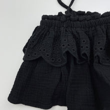 Load image into Gallery viewer, Girls Bardot Junior, black crinkle cotton summer top, EUC, size 4,  