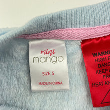 Load image into Gallery viewer, Girls Mango, fleece winter pyjama top, GUC, size 5,  