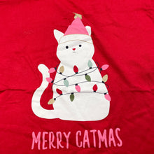 Load image into Gallery viewer, Girls Anko, red cotton Christmas t-shirt / top, cat, EUC, size 9,  