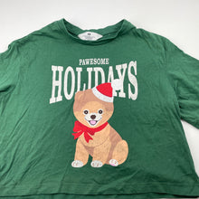 Load image into Gallery viewer, Girls H&amp;M, cotton cropped Christmas t-shirt / top, EUC, size 9-10,  