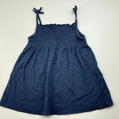 Girls Anko, blue marle cotton summer top, GUC, size 7,  