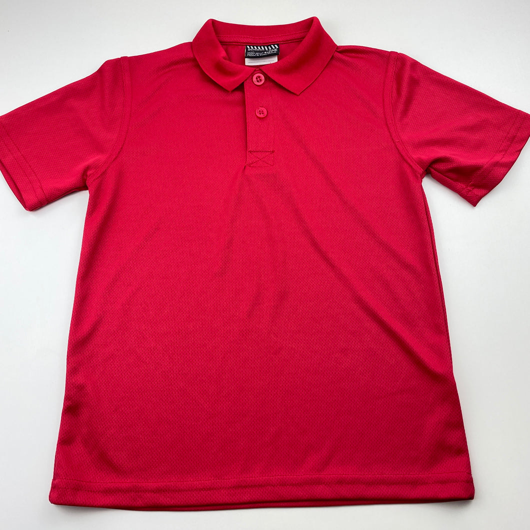 unisex School Zone, red school sports shirt / top, FUC, size 6,  