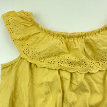 Load image into Gallery viewer, Girls Target, broderie trim yellow cotton top, EUC, size 8,  