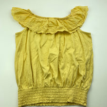 Load image into Gallery viewer, Girls Target, broderie trim yellow cotton top, EUC, size 8,  