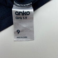 Load image into Gallery viewer, Girls Anko, navy cotton Christmas t-shirt / top, EUC, size 9,  
